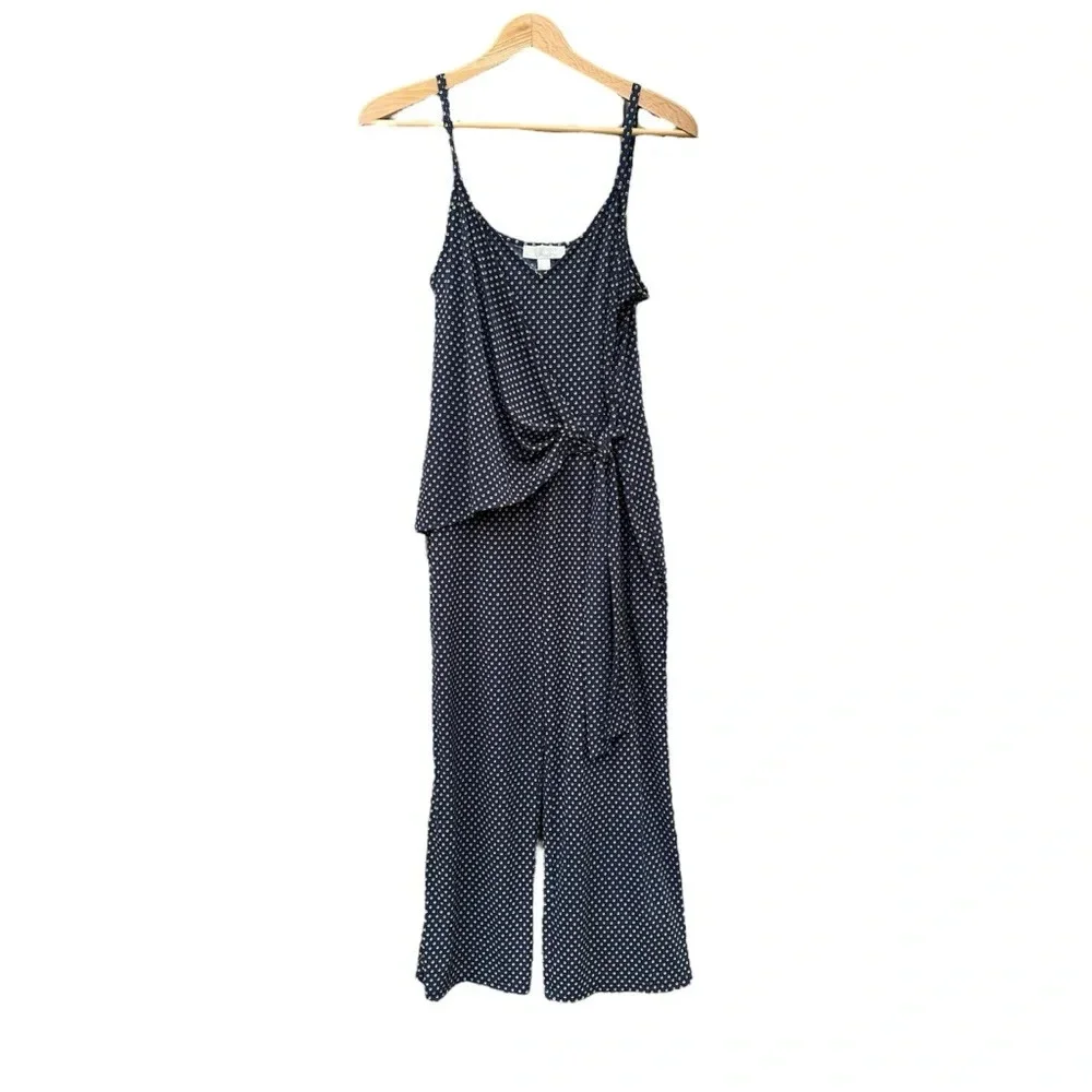 Michael Kors NWT Women's Pattern Side-Tie Sleeveless Navy Gold Jumpsuit Large
